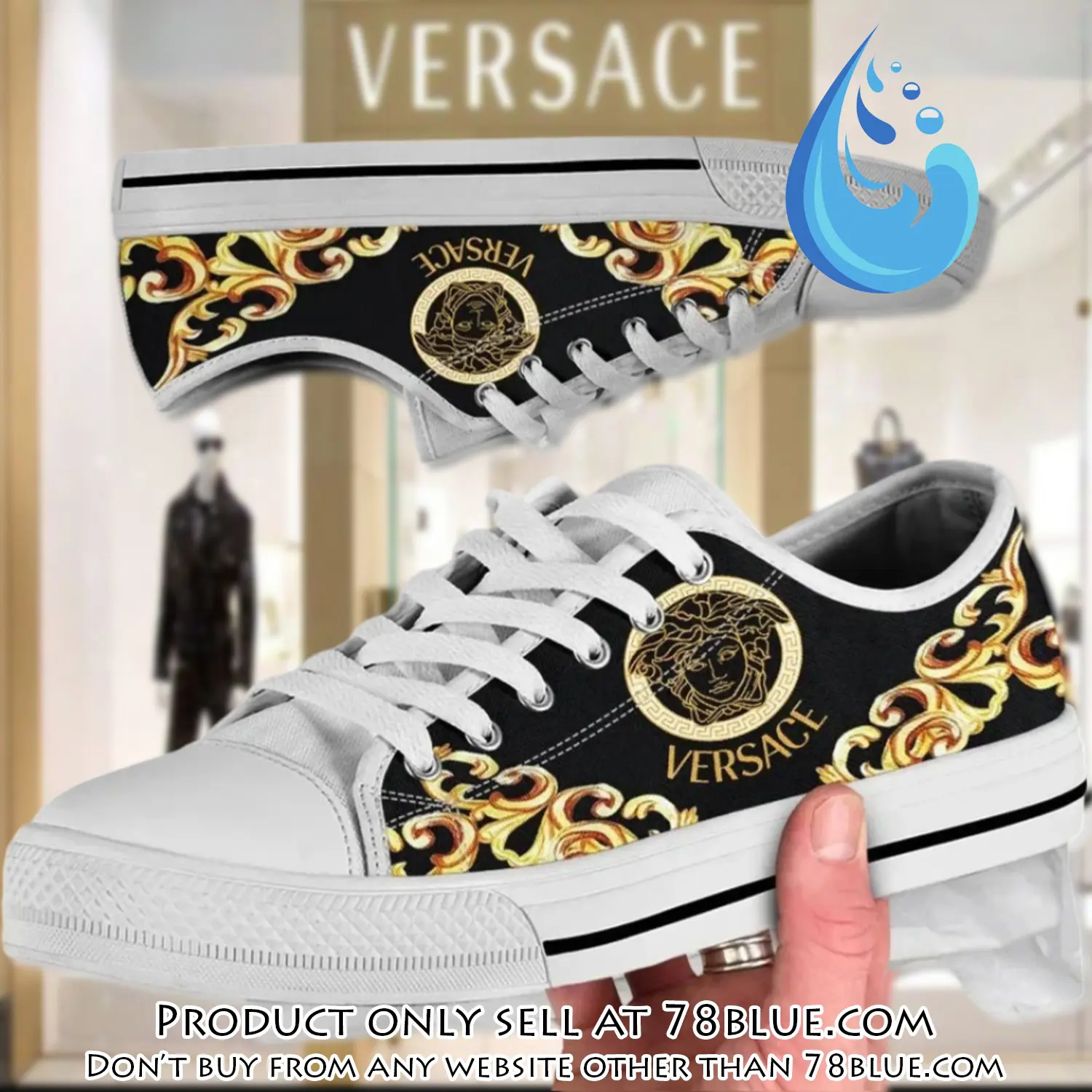 Versace medusa pattern low top canvas shoes luxury brand gifts for men women 78b0530881